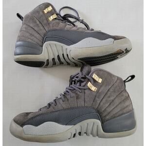 Nike AIR JORDAN 12 Retro Dark / Wolf Gray Suede Boots 153265-005 Size US 5Y